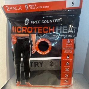 Free Country Black Base Layer Pants size Small Men’s